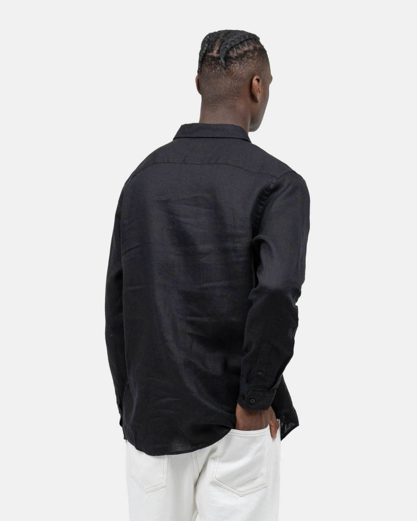 Langærmet Hørskjorte Sort | Skagen - clothing.dk